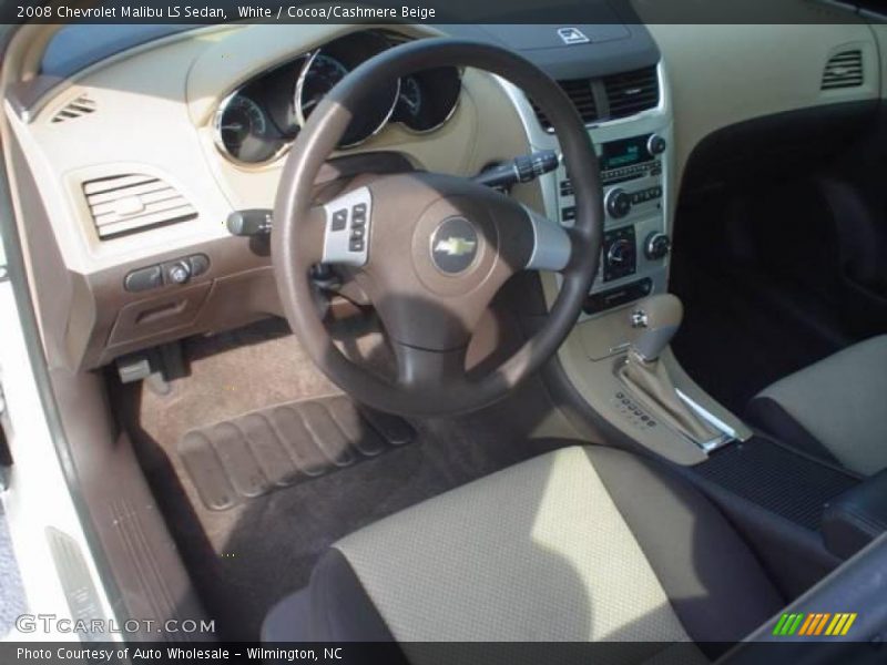 White / Cocoa/Cashmere Beige 2008 Chevrolet Malibu LS Sedan