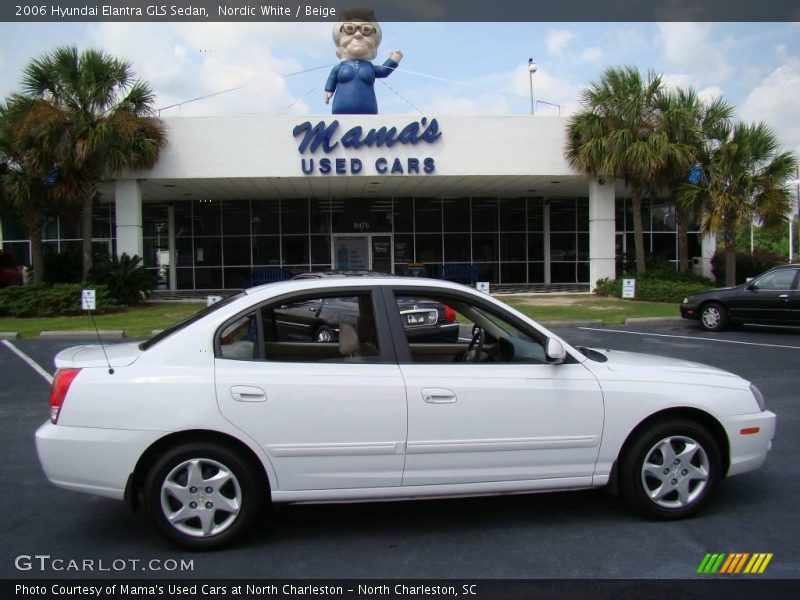 Nordic White / Beige 2006 Hyundai Elantra GLS Sedan