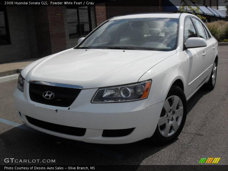 Powder White Pearl / Gray 2008 Hyundai Sonata GLS