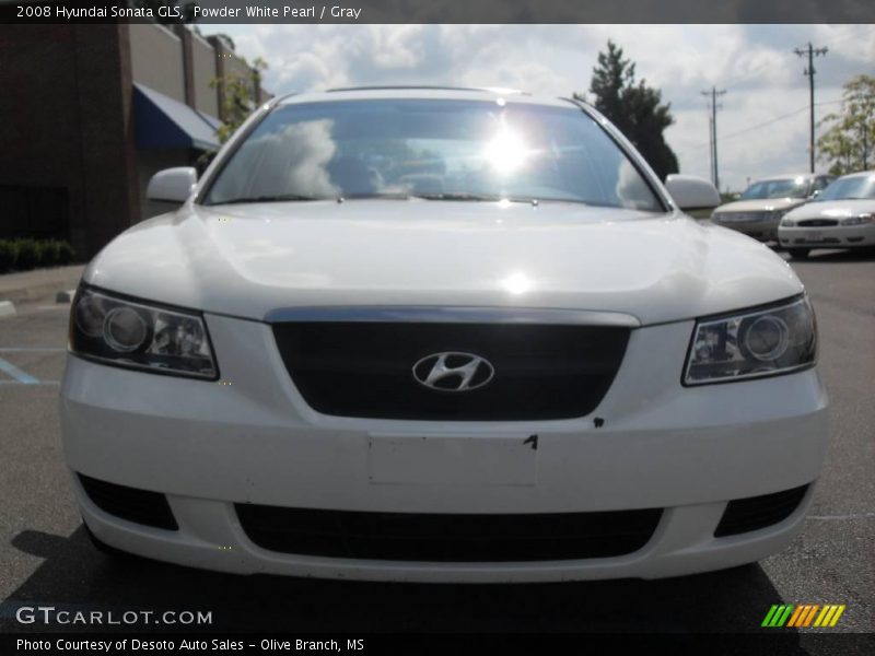 Powder White Pearl / Gray 2008 Hyundai Sonata GLS
