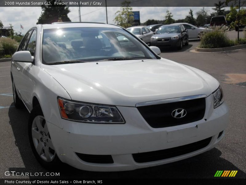 Powder White Pearl / Gray 2008 Hyundai Sonata GLS