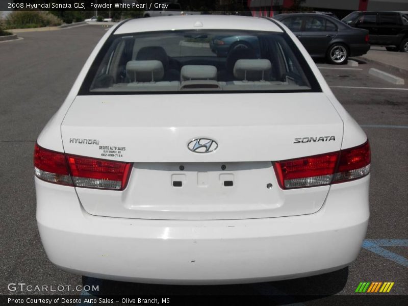 Powder White Pearl / Gray 2008 Hyundai Sonata GLS