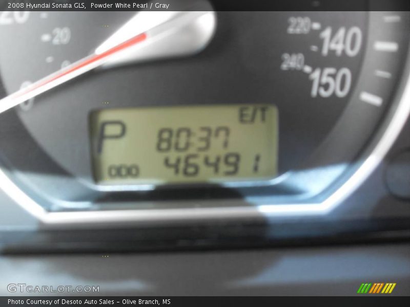 Powder White Pearl / Gray 2008 Hyundai Sonata GLS