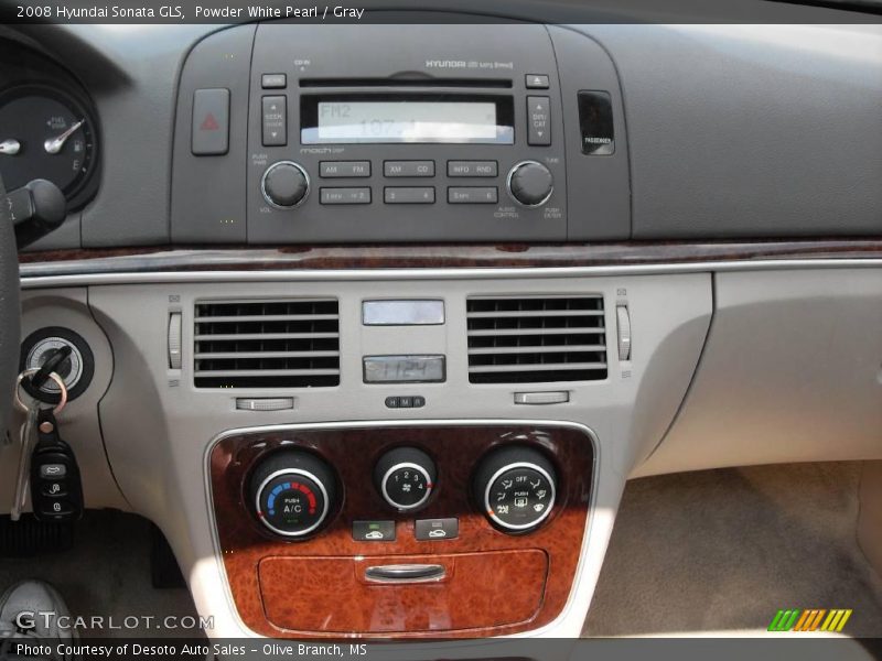 Powder White Pearl / Gray 2008 Hyundai Sonata GLS