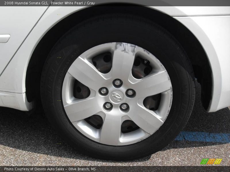 Powder White Pearl / Gray 2008 Hyundai Sonata GLS