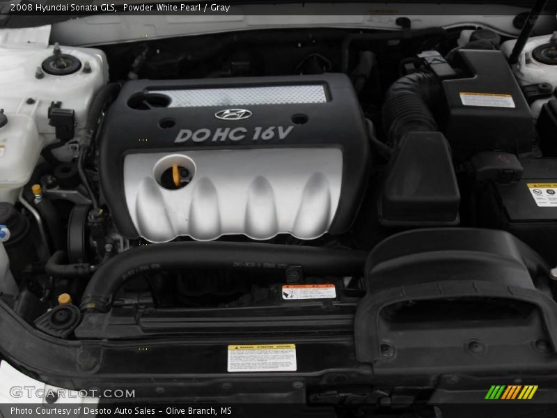 Powder White Pearl / Gray 2008 Hyundai Sonata GLS