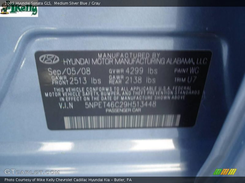 Medium Silver Blue / Gray 2009 Hyundai Sonata GLS