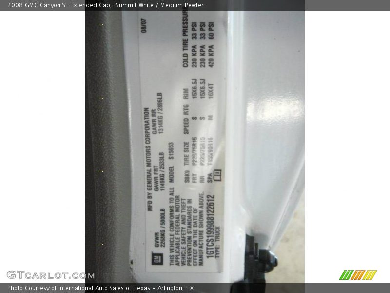 Summit White / Medium Pewter 2008 GMC Canyon SL Extended Cab