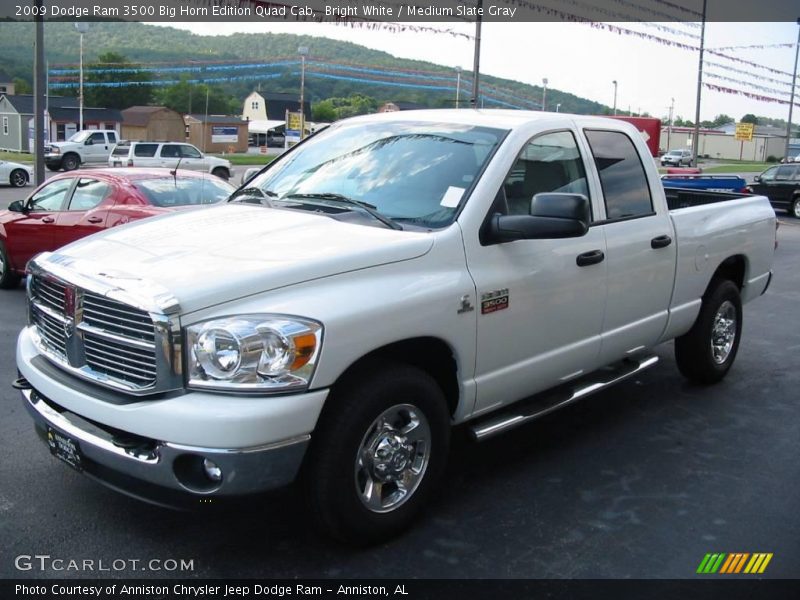 Bright White / Medium Slate Gray 2009 Dodge Ram 3500 Big Horn Edition Quad Cab