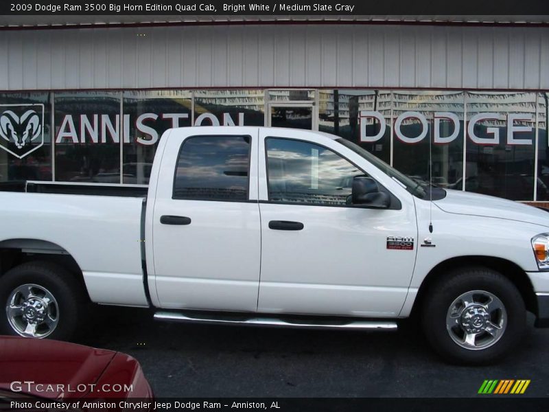 Bright White / Medium Slate Gray 2009 Dodge Ram 3500 Big Horn Edition Quad Cab