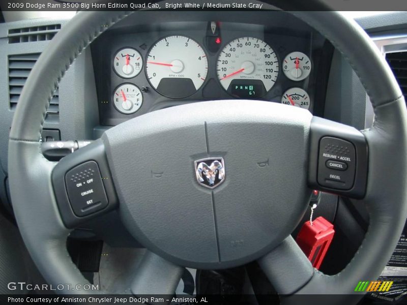 Bright White / Medium Slate Gray 2009 Dodge Ram 3500 Big Horn Edition Quad Cab