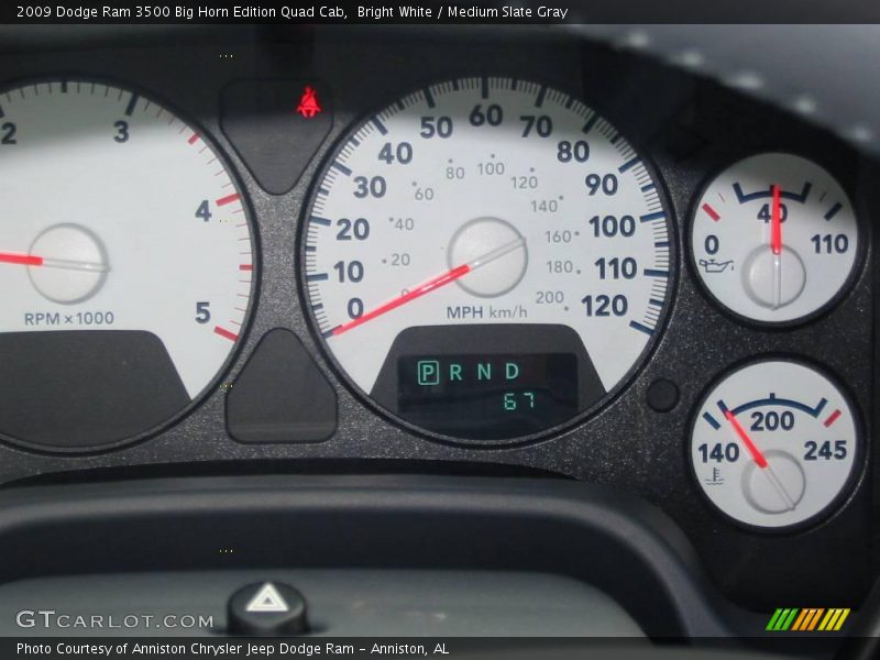 Bright White / Medium Slate Gray 2009 Dodge Ram 3500 Big Horn Edition Quad Cab