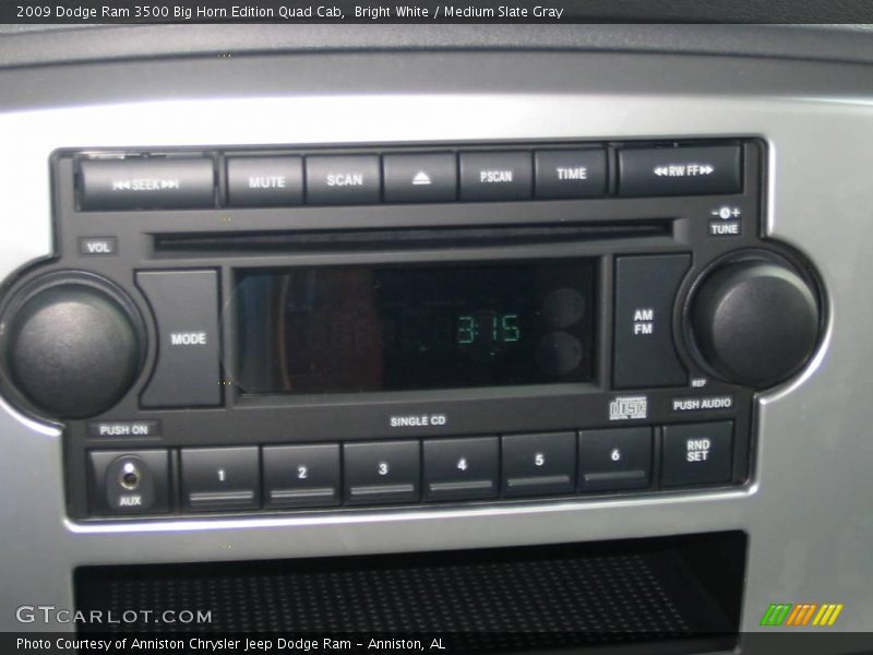 Bright White / Medium Slate Gray 2009 Dodge Ram 3500 Big Horn Edition Quad Cab