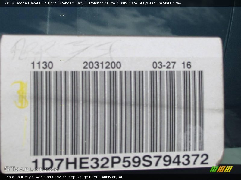 Detonator Yellow / Dark Slate Gray/Medium Slate Gray 2009 Dodge Dakota Big Horn Extended Cab