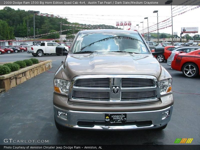 Austin Tan Pearl / Dark Slate/Medium Graystone 2009 Dodge Ram 1500 Big Horn Edition Quad Cab 4x4