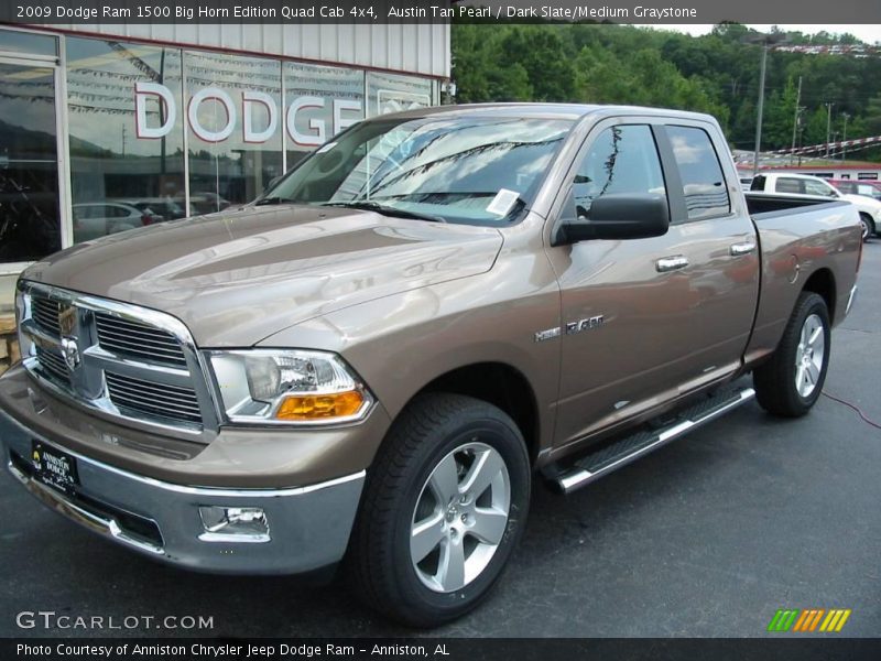 Austin Tan Pearl / Dark Slate/Medium Graystone 2009 Dodge Ram 1500 Big Horn Edition Quad Cab 4x4