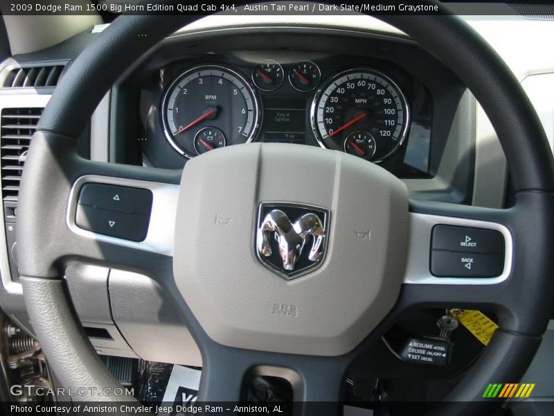 Austin Tan Pearl / Dark Slate/Medium Graystone 2009 Dodge Ram 1500 Big Horn Edition Quad Cab 4x4