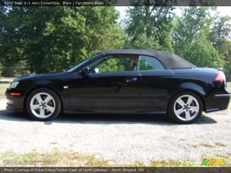 Black / Parchment/Black 2007 Saab 9-3 Aero Convertible