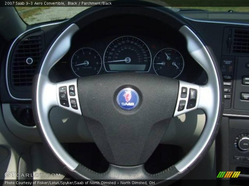 Black / Parchment/Black 2007 Saab 9-3 Aero Convertible