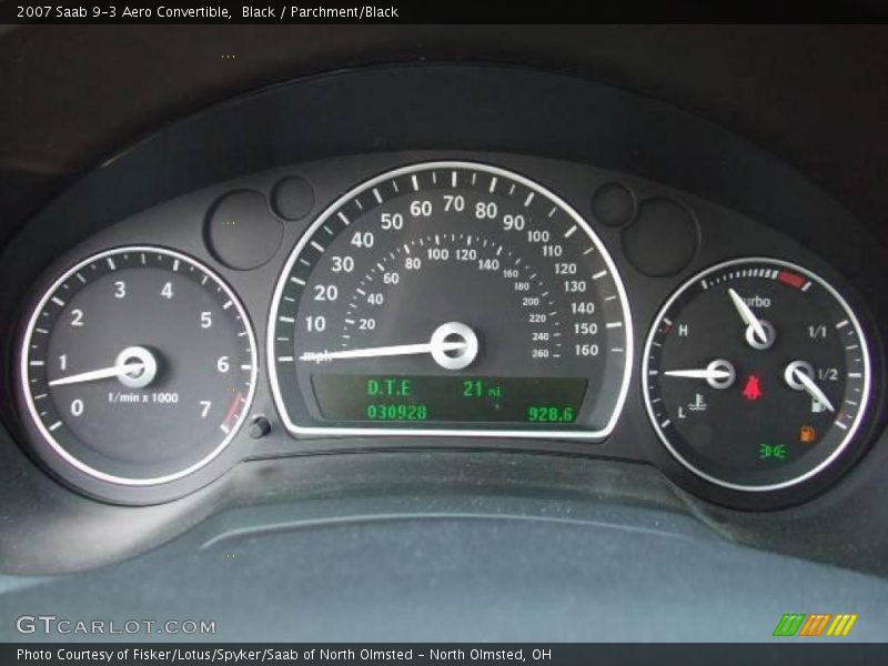 Black / Parchment/Black 2007 Saab 9-3 Aero Convertible