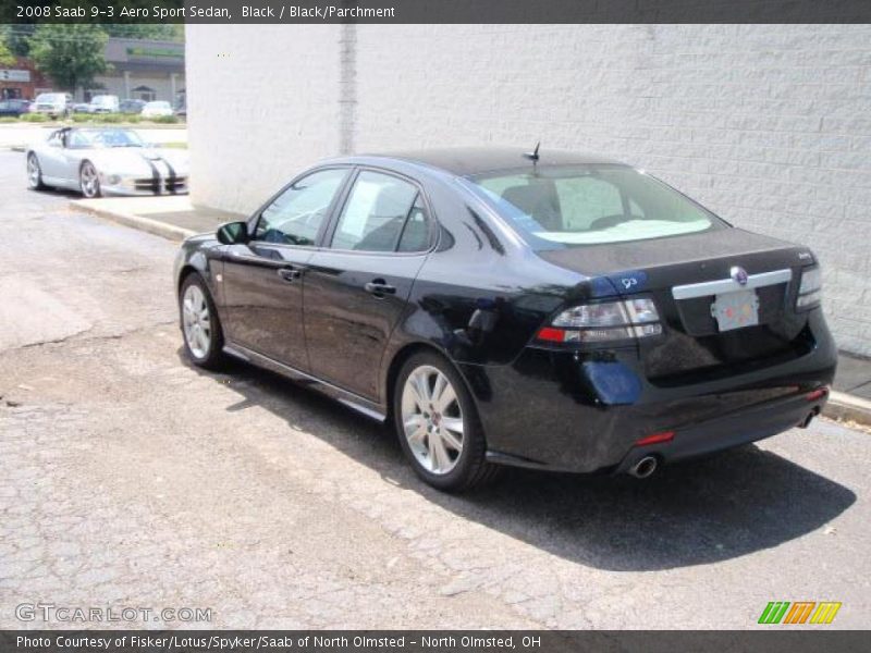 Black / Black/Parchment 2008 Saab 9-3 Aero Sport Sedan