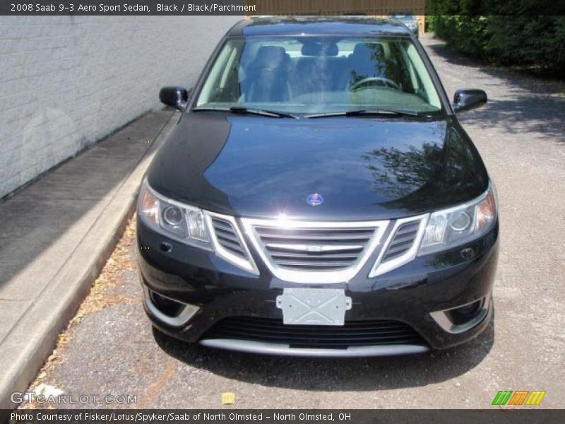 Black / Black/Parchment 2008 Saab 9-3 Aero Sport Sedan