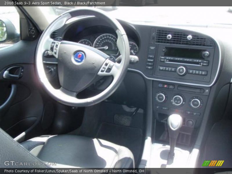 Black / Black/Parchment 2008 Saab 9-3 Aero Sport Sedan