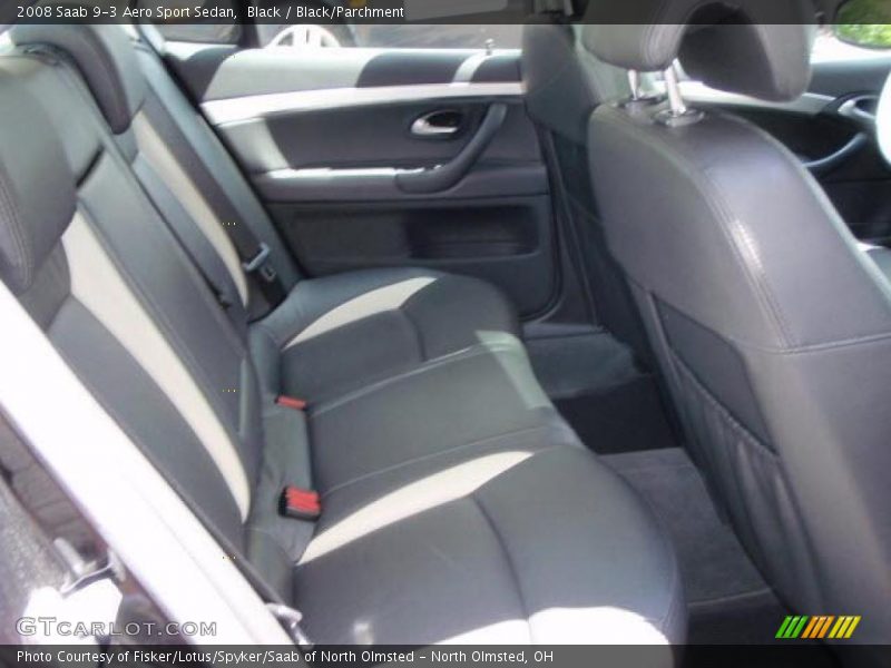 Black / Black/Parchment 2008 Saab 9-3 Aero Sport Sedan