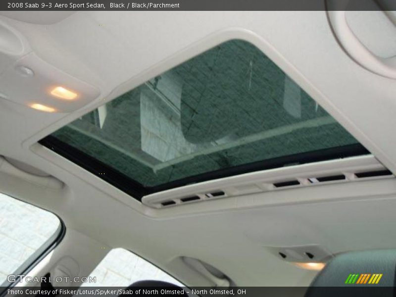 Black / Black/Parchment 2008 Saab 9-3 Aero Sport Sedan