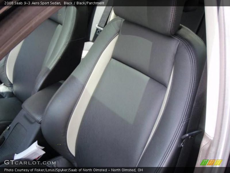 Black / Black/Parchment 2008 Saab 9-3 Aero Sport Sedan