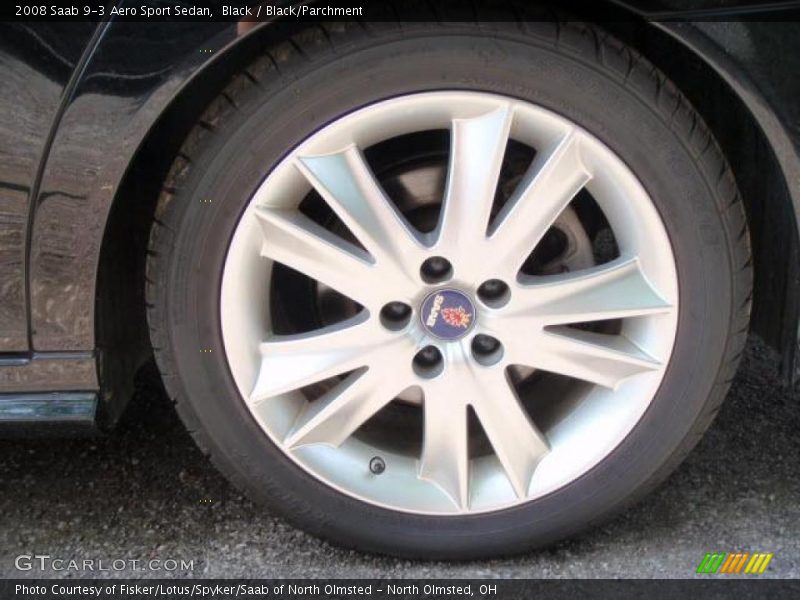 Black / Black/Parchment 2008 Saab 9-3 Aero Sport Sedan