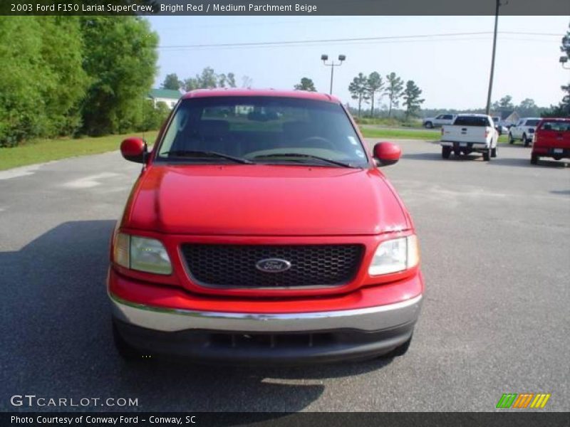 Bright Red / Medium Parchment Beige 2003 Ford F150 Lariat SuperCrew