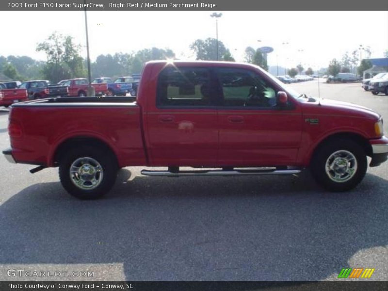 Bright Red / Medium Parchment Beige 2003 Ford F150 Lariat SuperCrew