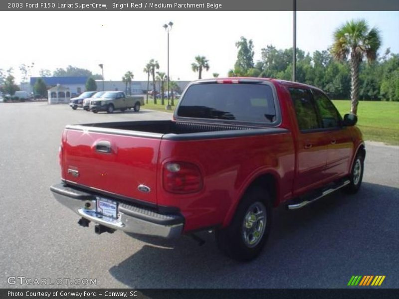 Bright Red / Medium Parchment Beige 2003 Ford F150 Lariat SuperCrew