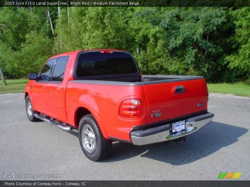 Bright Red / Medium Parchment Beige 2003 Ford F150 Lariat SuperCrew