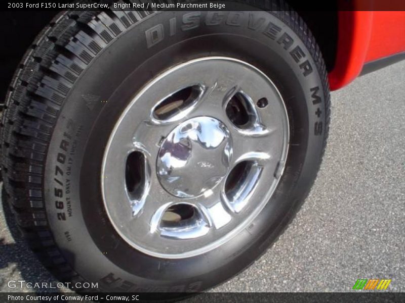 Bright Red / Medium Parchment Beige 2003 Ford F150 Lariat SuperCrew