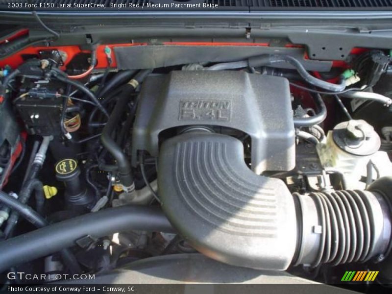 Bright Red / Medium Parchment Beige 2003 Ford F150 Lariat SuperCrew