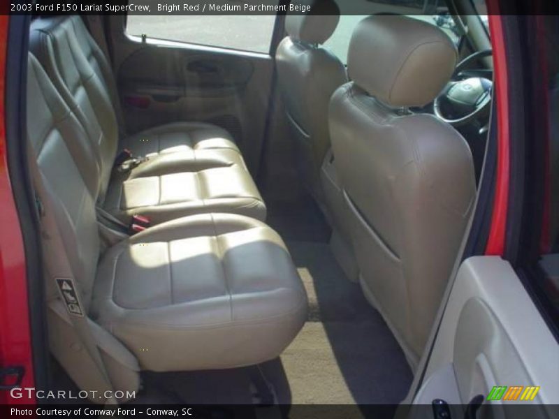 Bright Red / Medium Parchment Beige 2003 Ford F150 Lariat SuperCrew