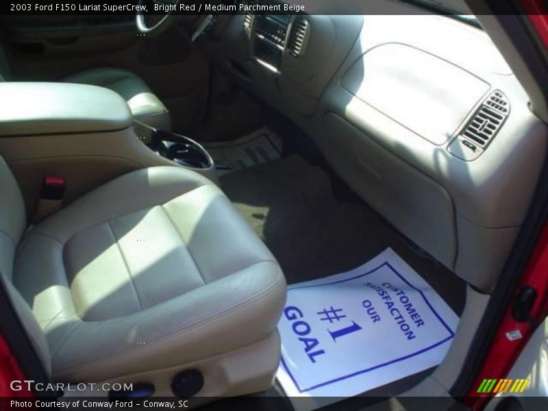 Bright Red / Medium Parchment Beige 2003 Ford F150 Lariat SuperCrew