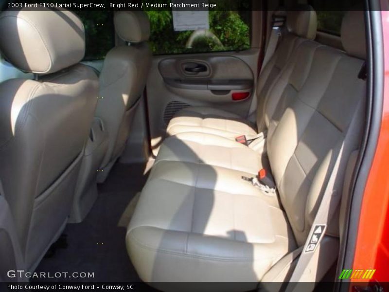 Bright Red / Medium Parchment Beige 2003 Ford F150 Lariat SuperCrew