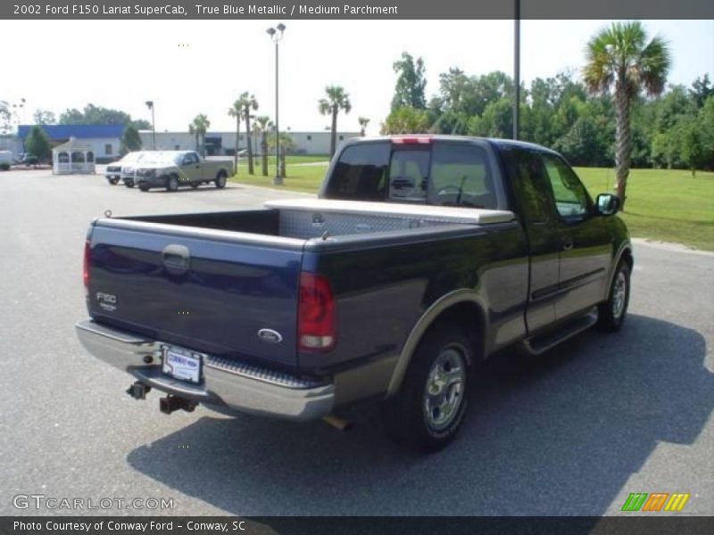 True Blue Metallic / Medium Parchment 2002 Ford F150 Lariat SuperCab