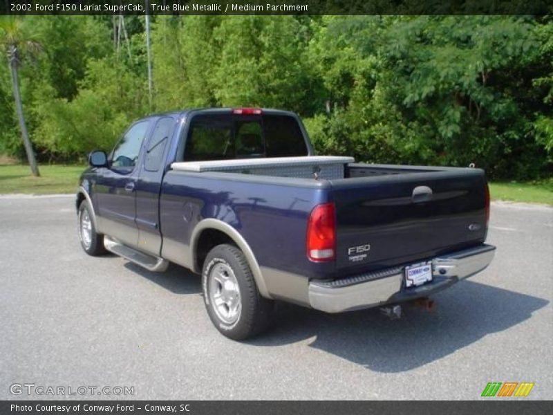 True Blue Metallic / Medium Parchment 2002 Ford F150 Lariat SuperCab