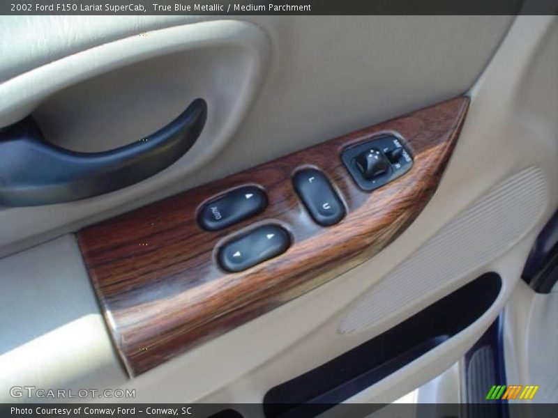 True Blue Metallic / Medium Parchment 2002 Ford F150 Lariat SuperCab