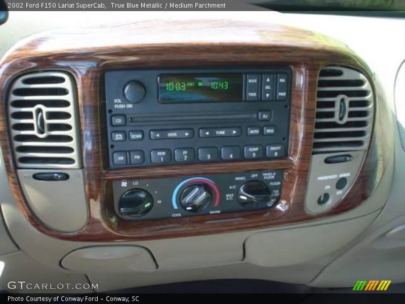 True Blue Metallic / Medium Parchment 2002 Ford F150 Lariat SuperCab