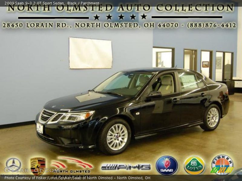 Black / Parchment 2009 Saab 9-3 2.0T Sport Sedan