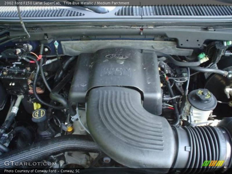True Blue Metallic / Medium Parchment 2002 Ford F150 Lariat SuperCab