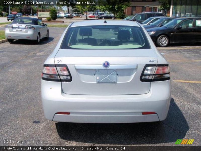 Snow Silver Metallic / Black 2009 Saab 9-3 2.0T Sport Sedan