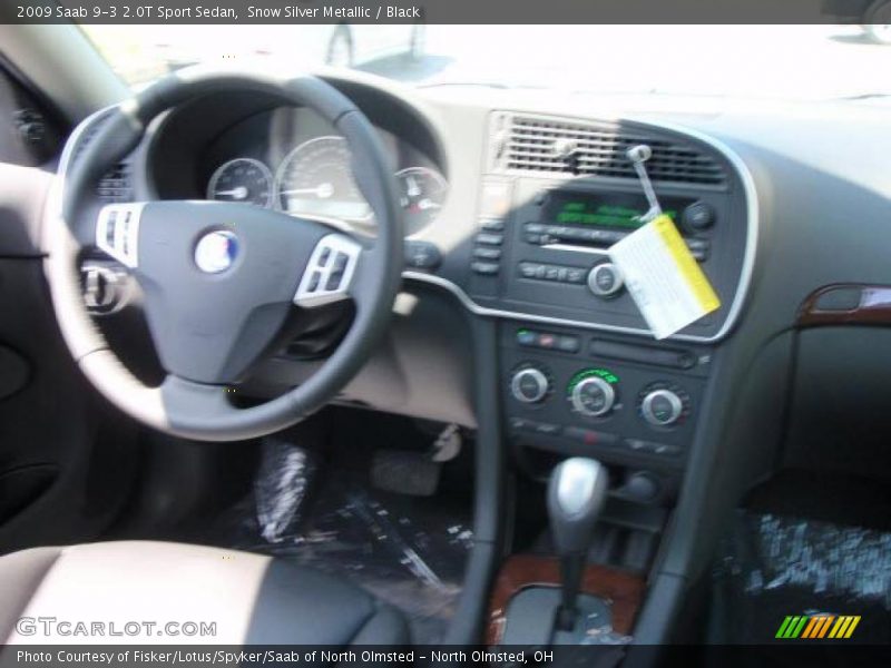 Snow Silver Metallic / Black 2009 Saab 9-3 2.0T Sport Sedan