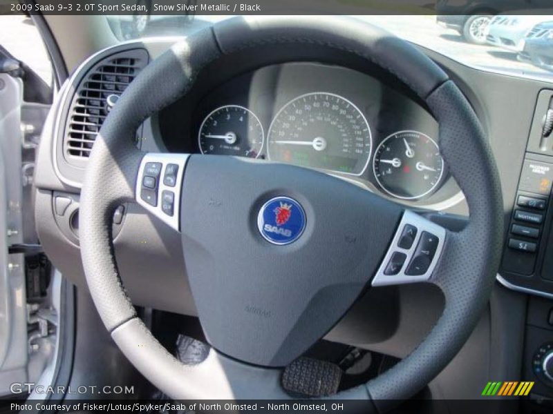Snow Silver Metallic / Black 2009 Saab 9-3 2.0T Sport Sedan