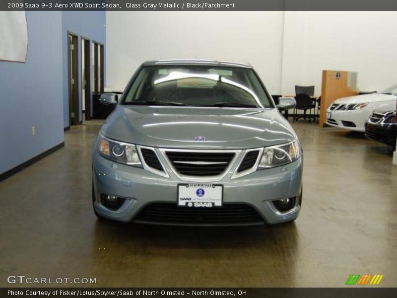 Glass Gray Metallic / Black/Parchment 2009 Saab 9-3 Aero XWD Sport Sedan